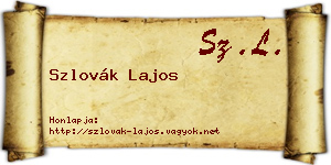 Szlovák Lajos névjegykártya